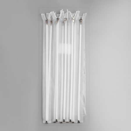 Lightning spiral, No. 5, connective, automatic lock, 40 cm, transparent/white color-2