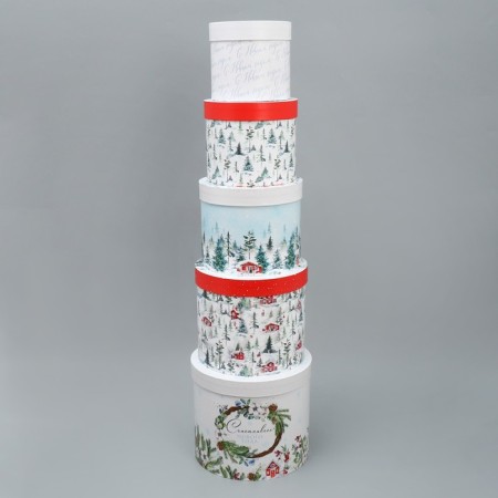 A set of gift boxes 5 in 1 “Miracles and Magic”, 13 x 14 - 19.5 x 22 cm, New Year-16