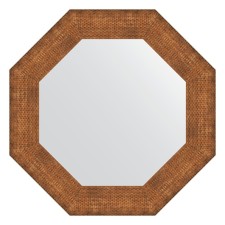 Mirror in the baguette frame, copper chain mail 88 mm, 61x61 cm