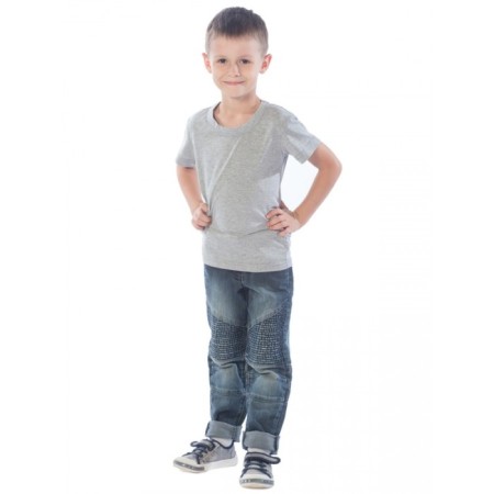 Children's T -shirt, height 104 cm, color gray melange-1