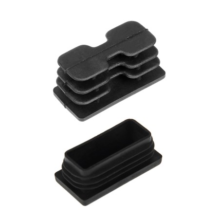 Pipe plug rectangular. 20x40 mm, black-1