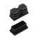 Pipe plug rectangular. 20x40 mm, black