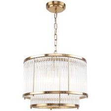 Люстра подвесная Two-one 4xE14 40Вт, размер 40x40x40-92 см, цвет бронза