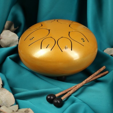 Musical instrument glucophone, yellow, 8 petals, 15 x 9 cm-1