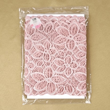 Lace elastic fabric, 180 mm × 2.7 ± 0.5 m, powder color-4