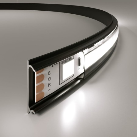 Flexible aluminum profile for Elektrostandard LED tape, LL-2 -LP012, 2 m, black color