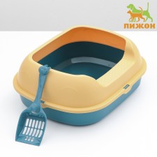 Toilet with a side of 46 x 38 x 18 cm, blue