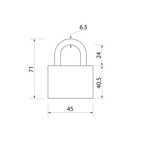 The castle is hinged, 45 mm, a copper cylinder, moisture -proof, short handle, 3 keys mix-6