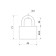 The castle is hinged, 45 mm, a copper cylinder, moisture -proof, short handle, 3 keys mix