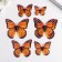 Magnet Plastic for the fabric "Double butterflies" NR 6 pcs mix h = 10; 10.5; 5; 6.7; 8.4; 6.7 cm