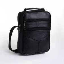 Male bag on lightning, long belt, black color