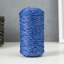 Knitting cord 100% polyester with a lurex 1 mm cylinder, 75 ± 10g, 200m, 20-blue+silver