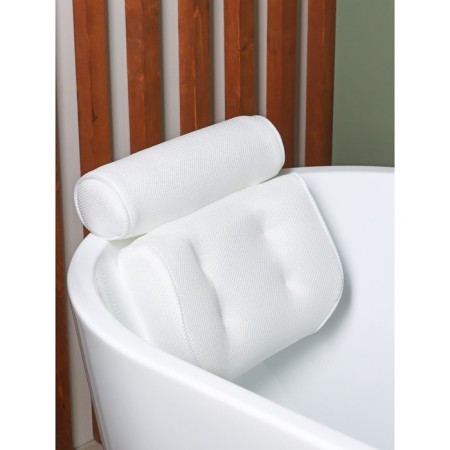 The bathroom pillow is spa premium, on suction cups, white color-4