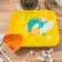 Ceramic square dish with sauce "Cupid Dino", 23.5 × 23 cm, yellow color