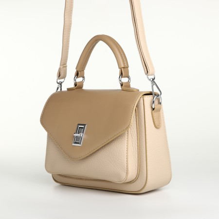 Women's bag on the Textura valve, small size, milk color-5