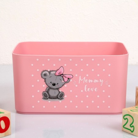 Basket for children's toys MomMy Love, pale pink color-1