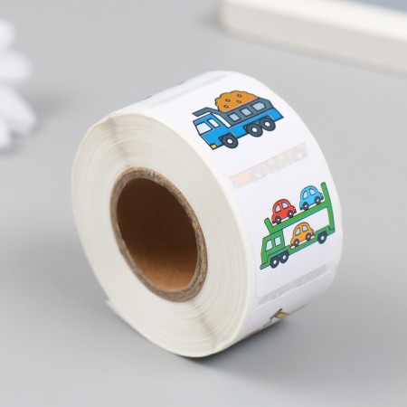 Stick Paper "Worker Transport" D = 2.5 cm 500 pcs in a roll 3x6.5x6.5 cm-1