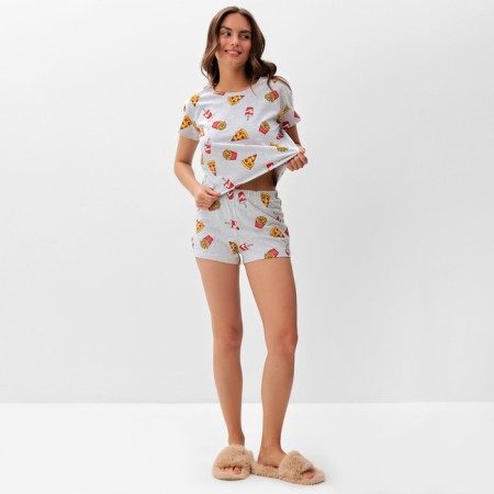 Female pajamas (T -shirt and shorts) KAFTAN PIZZA p. 40-42, gray-1