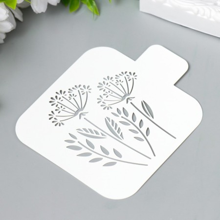 Stencil "flowers" 9x9 cm-1