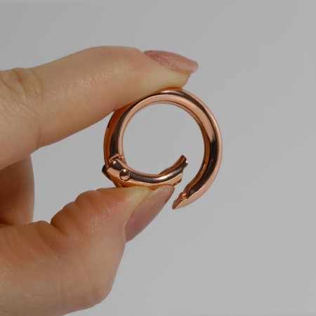 Karabin ring, d = 20/28, thickness - 4 mm, 5 pcs, color pink gold-2