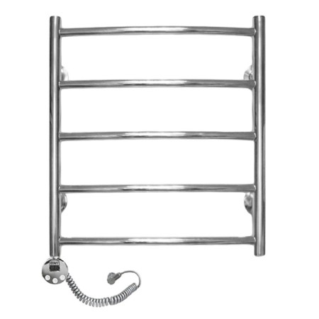 Domoterm electric heated towel rail "Calipso", 500 x 700 mm, 5 crossbars, left, chrome