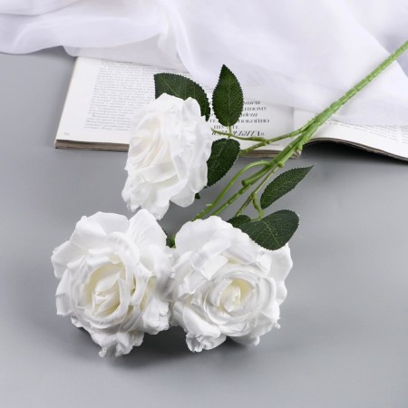 Artificial flowers "Paloma Rose" D-8 cm 53 cm, white