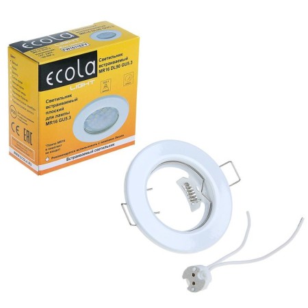 Introduced lamp Ecola, Gu5.3. DL90, MR16, 30x80 mm, flat, white