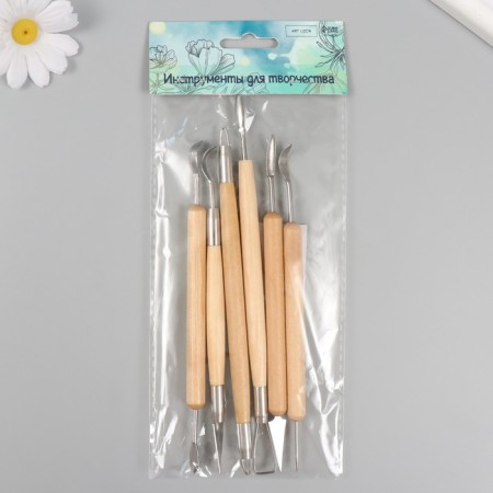 Tools for creativity (set of 6 pcs) wood, metal 17 cm-5