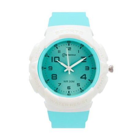 Watch of nursery, d-4.5 cm, silicone strap, 3 atm, turquoise-1