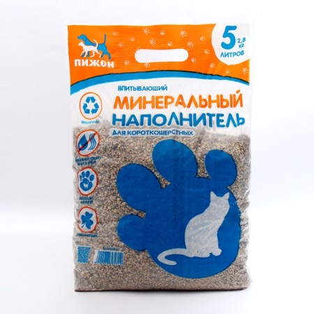 Mineral absorption "Piggon" for short -haired cats, 5 liters-9