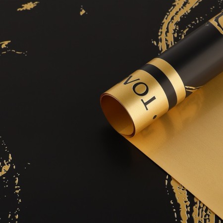 Palette packaging for flowers "marble", matte, black-gold, 57 x 57 cm-1