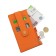Cartholder, genuine leather, orange 15x9x1 cm