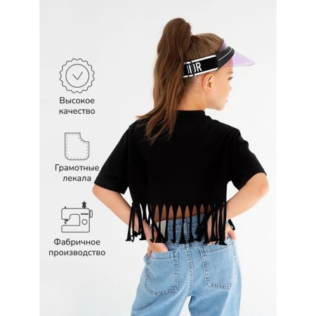 T -shirt for girls, height 152 cm, black color-4