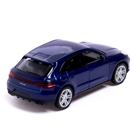 Metal machine Porsche Macan S, 1:32, doors, inertia, blue color open-3