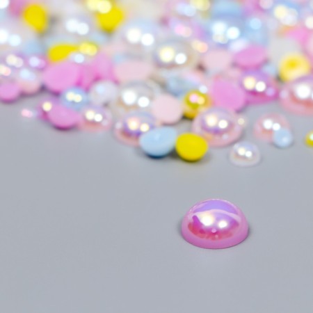Decor for creativity plastic "Half of beads. Makarun mother-of-pearl" d = 3-10 mm, set 10 grams-1