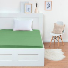 Knitted sheet on elastic band 140x200x25cm khaki kulirka, 120g/m, cotton 100%