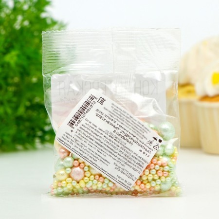 Confectionery sprinkling "Delicate shine": vanilla, powder, mint, 50 g-3