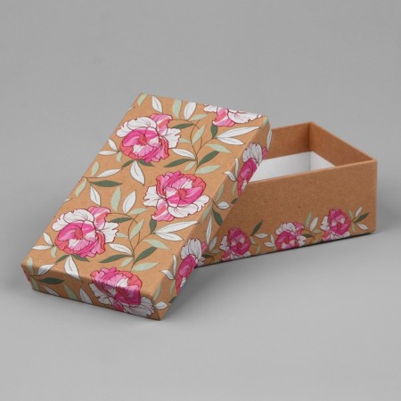 Rectangular gift box, packaging, "flowers", 14 x 8 x 4.5 cm-3