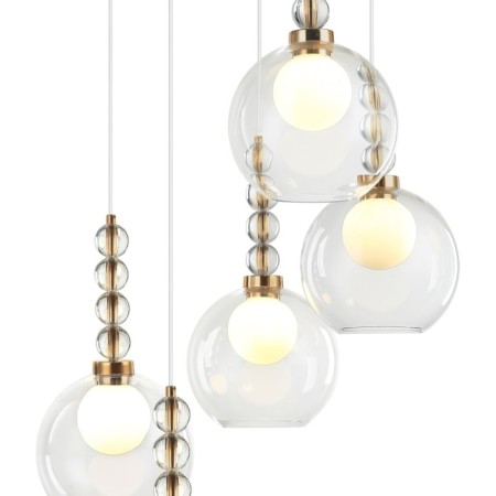 Suspended Designo 5xg9 LED 59x59x46-150 cm, bronze color-1