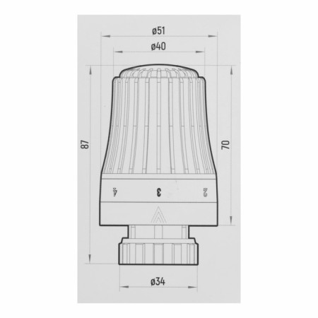 Thermostatic head OGINT 022-5069, liquid, M30x1.5 mm, PN 10, 6-28 ° C, white-5