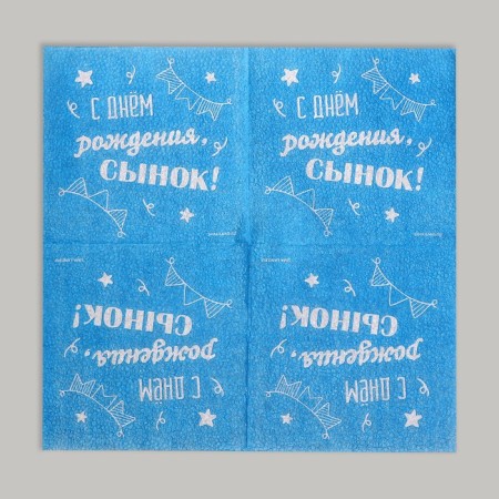 Paper napkins “Happy birthday, son”, single -layer, 24 × 24 cm, 20 pcs.-2