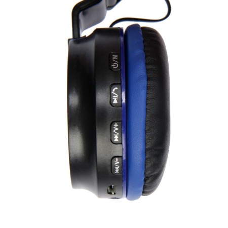 Wireless headphones Luazon HQ-3, folding, microphone, microSD, black and blue-6
