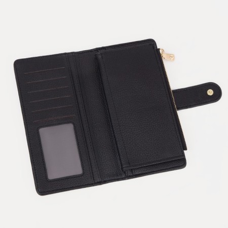 Women's wallet on the button, black color-2