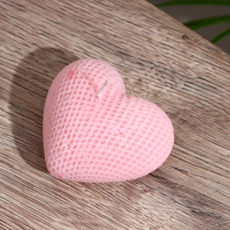 Candle "Heart in a net" 4x6x3 cm, soy wax, mix-3