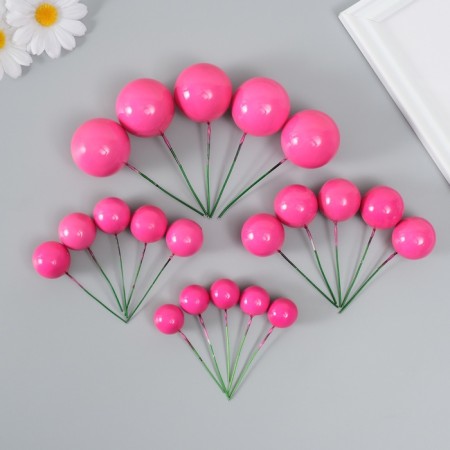 Decor for creativity "Balls Fuchsia" d = 2; 3; 3.5 and 4 cm set 20 pcs