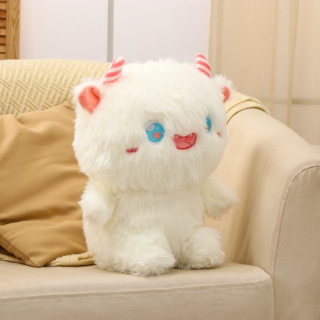 Soft toy "Monster" with horns, 40 cm, white color-3