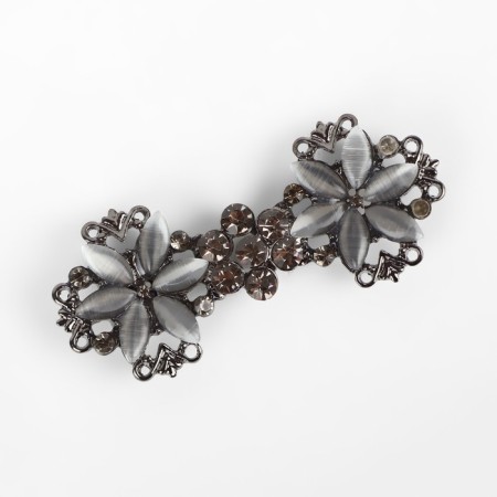 Decorative fastener, 6.5 × 3 cm, black/gray color