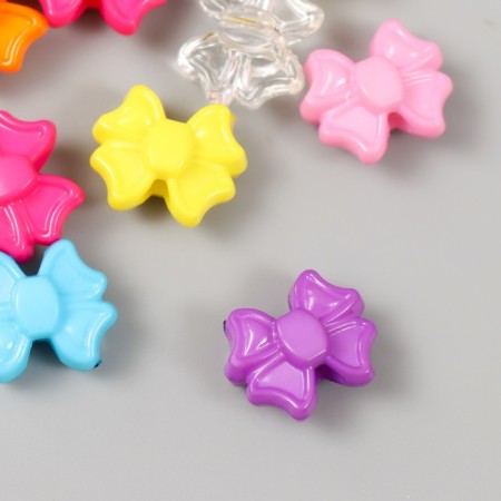 Plastic beads "Bows. Bright and transparent" set of 20 g 1.9x1.6x0.9 cm-1