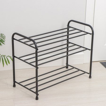 Shoe stand, 3 tiers, 65 × 32 × 48.5 cm, black color-2