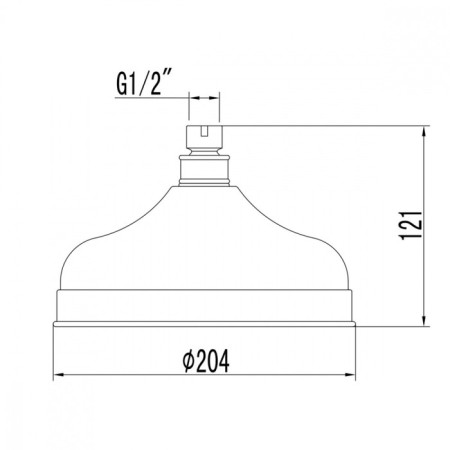 Shower watering can Lemark LM8989G, 204 mm, stationary, round, gold color-1